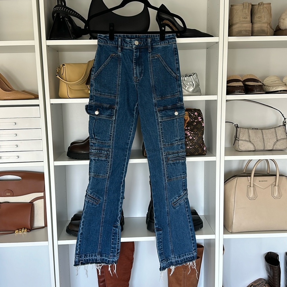 Denim cargo pants